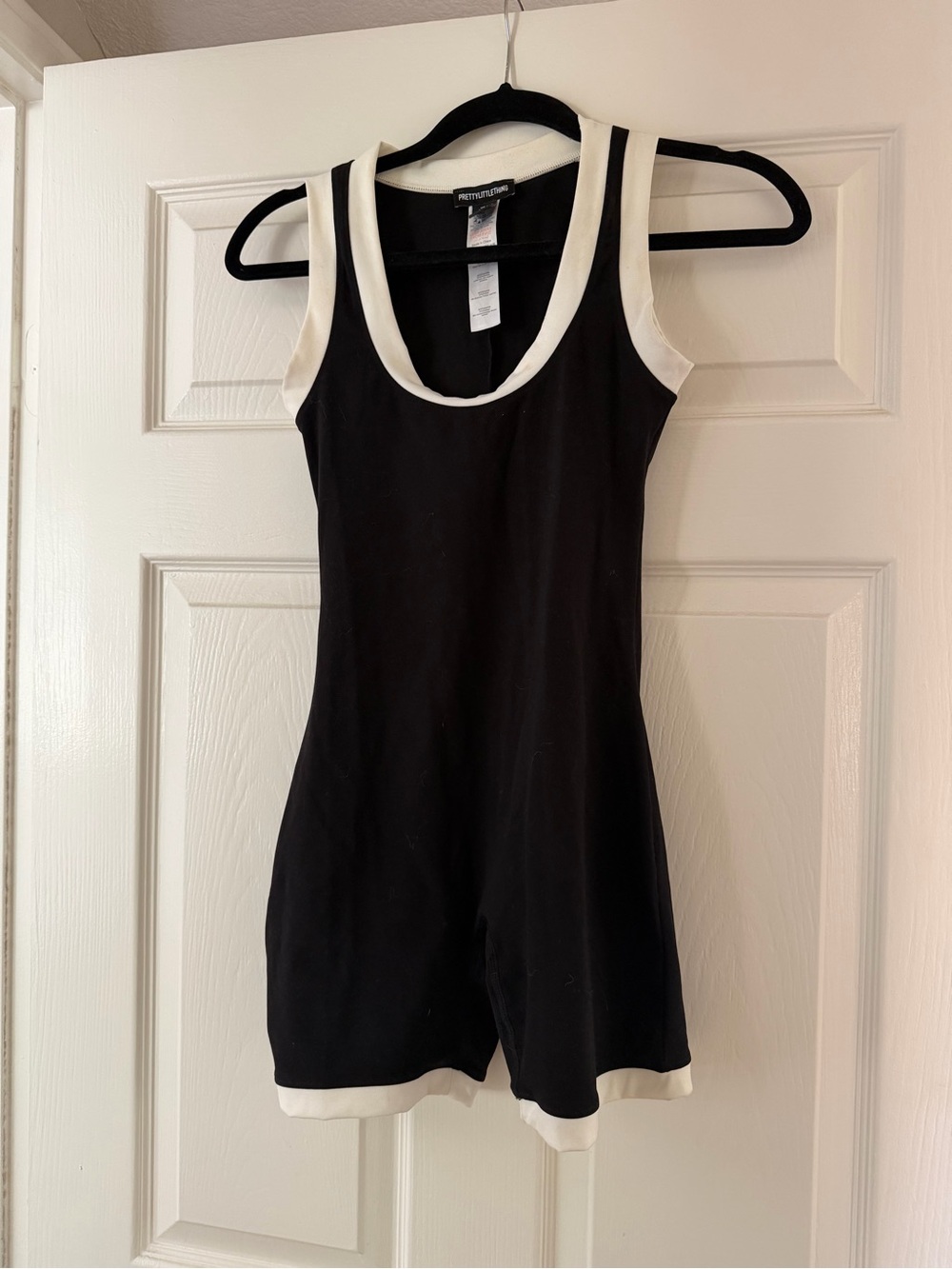 PLT Black & white Sleeveless Romper